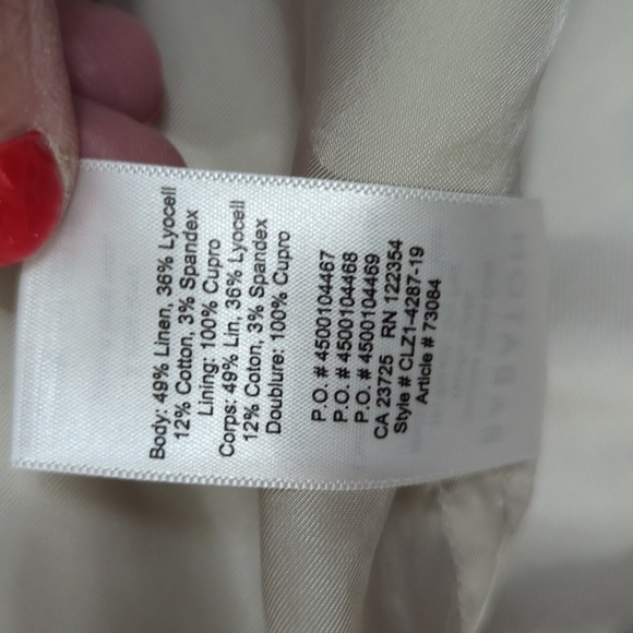 Babaton Linen Blend Cream Blazer Jacket Size 10 Minimalist Quiet Luxury - Picture 9 of 9